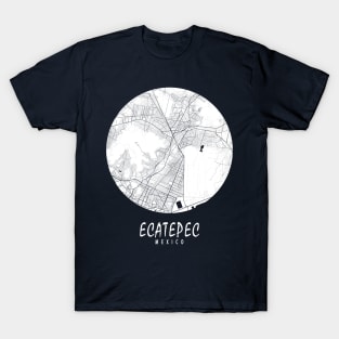 Ecatepec, Mexico City Map - Full Moon T-Shirt